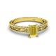 2 - Florie Classic 7x5 mm Emerald Cut Yellow Sapphire Solitaire Engagement Ring 
