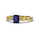 1 - Florie Classic 7x5 mm Emerald Cut Blue Sapphire Solitaire Engagement Ring 