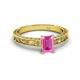 2 - Florie Classic 7x5 mm Emerald Cut Pink Sapphire Solitaire Engagement Ring 