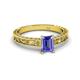 2 - Florie Classic 7x5 mm Emerald Cut Tanzanite Solitaire Engagement Ring 