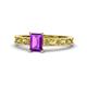 1 - Florie Classic 7x5 mm Emerald Cut Amethyst Solitaire Engagement Ring 
