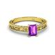 2 - Florie Classic 7x5 mm Emerald Cut Amethyst Solitaire Engagement Ring 