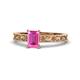 1 - Florie Classic 7x5 mm Emerald Cut Pink Sapphire Solitaire Engagement Ring 