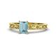 1 - Florie Classic 7x5 mm Emerald Cut Aquamarine Solitaire Engagement Ring 