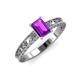 3 - Florie Classic 7x5 mm Emerald Cut Amethyst Solitaire Engagement Ring 