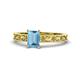 1 - Florie Classic 7x5 mm Emerald Cut Blue Topaz Solitaire Engagement Ring 