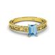 2 - Florie Classic 7x5 mm Emerald Cut Blue Topaz Solitaire Engagement Ring 