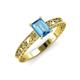 3 - Florie Classic 7x5 mm Emerald Cut Blue Topaz Solitaire Engagement Ring 