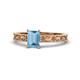 1 - Florie Classic 7x5 mm Emerald Cut Blue Topaz Solitaire Engagement Ring 