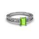 2 - Florie Classic 7x5 mm Emerald Cut Peridot Solitaire Engagement Ring 