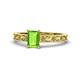 1 - Florie Classic 7x5 mm Emerald Cut Peridot Solitaire Engagement Ring 