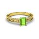 2 - Florie Classic 7x5 mm Emerald Cut Peridot Solitaire Engagement Ring 