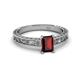 2 - Florie Classic 7x5 mm Emerald Cut Red Garnet Solitaire Engagement Ring 