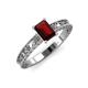 3 - Florie Classic 7x5 mm Emerald Cut Red Garnet Solitaire Engagement Ring 