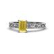 1 - Florie Classic 7x5 mm Emerald Cut Yellow Sapphire Solitaire Engagement Ring 