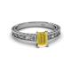 2 - Florie Classic 7x5 mm Emerald Cut Yellow Sapphire Solitaire Engagement Ring 
