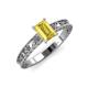 3 - Florie Classic 7x5 mm Emerald Cut Yellow Sapphire Solitaire Engagement Ring 