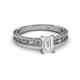 2 - Florie Classic 7x5 mm Emerald Cut White Sapphire Solitaire Engagement Ring 