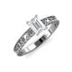 3 - Florie Classic 7x5 mm Emerald Cut White Sapphire Solitaire Engagement Ring 