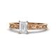 1 - Florie Classic 7x5 mm Emerald Cut White Sapphire Solitaire Engagement Ring 