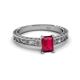 2 - Florie Classic 7x5 mm Emerald Cut Ruby Solitaire Engagement Ring 