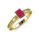 3 - Florie Classic 7x5 mm Emerald Cut Ruby Solitaire Engagement Ring 