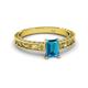 2 - Florie Classic 7x5 mm Emerald Cut London Blue Topaz Solitaire Engagement Ring 