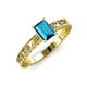 3 - Florie Classic 7x5 mm Emerald Cut London Blue Topaz Solitaire Engagement Ring 