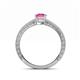 4 - Florie Classic 7x5 mm Emerald Cut Pink Sapphire Solitaire Engagement Ring 