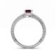 4 - Florie Classic 7x5 mm Emerald Cut Red Garnet Solitaire Engagement Ring 