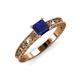 3 - Florie Classic Princess Cut Blue Sapphire Solitaire Engagement Ring 