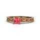 1 - Florie Classic 5.5 mm Princess Cut Pink Tourmaline Solitaire Engagement Ring 