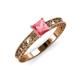 3 - Florie Classic 5.5 mm Princess Cut Pink Tourmaline Solitaire Engagement Ring 