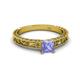 2 - Florie Classic 5.5 mm Princess Cut Tanzanite Solitaire Engagement Ring 