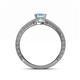 4 - Florie Classic 5.5 mm Princess Cut Aquamarine Solitaire Engagement Ring 