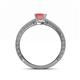 4 - Florie Classic 5.5 mm Princess Cut Pink Tourmaline Solitaire Engagement Ring 