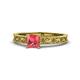 1 - Florie Classic 5.5 mm Princess Cut Pink Tourmaline Solitaire Engagement Ring 