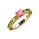 3 - Florie Classic 5.5 mm Princess Cut Pink Tourmaline Solitaire Engagement Ring 