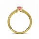 4 - Florie Classic 5.5 mm Princess Cut Pink Tourmaline Solitaire Engagement Ring 