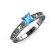 3 - Florie Classic 5.5 mm Princess Cut Blue Topaz Solitaire Engagement Ring 