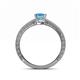 4 - Florie Classic 5.5 mm Princess Cut Blue Topaz Solitaire Engagement Ring 