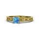 1 - Florie Classic 5.5 mm Princess Cut Blue Topaz Solitaire Engagement Ring 