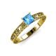 3 - Florie Classic 5.5 mm Princess Cut Blue Topaz Solitaire Engagement Ring 