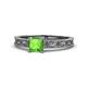 1 - Florie Classic 5.5 mm Princess Cut Peridot Solitaire Engagement Ring 