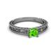 2 - Florie Classic 5.5 mm Princess Cut Peridot Solitaire Engagement Ring 