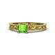1 - Florie Classic 5.5 mm Princess Cut Peridot Solitaire Engagement Ring 