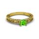 2 - Florie Classic 5.5 mm Princess Cut Peridot Solitaire Engagement Ring 
