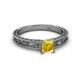2 - Florie Classic 5.5 mm Princess Cut Lab Created Yellow Sapphire Solitaire Engagement Ring 