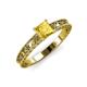 3 - Florie Classic 5.5 mm Princess Cut Lab Created Yellow Sapphire Solitaire Engagement Ring 