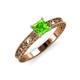3 - Florie Classic 5.5 mm Princess Cut Peridot Solitaire Engagement Ring 